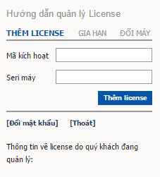Hướng dẫn quản lý license